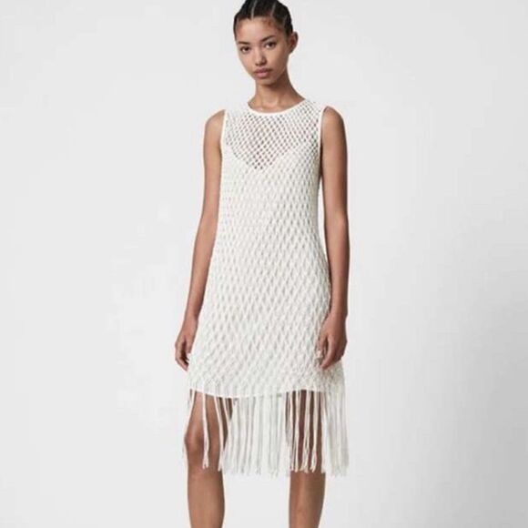 All saints jesa macrame dress cream - Picture 1 of 5